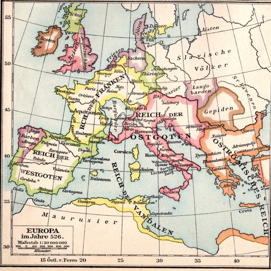 Historische Europakarte (Putzger Atlas)